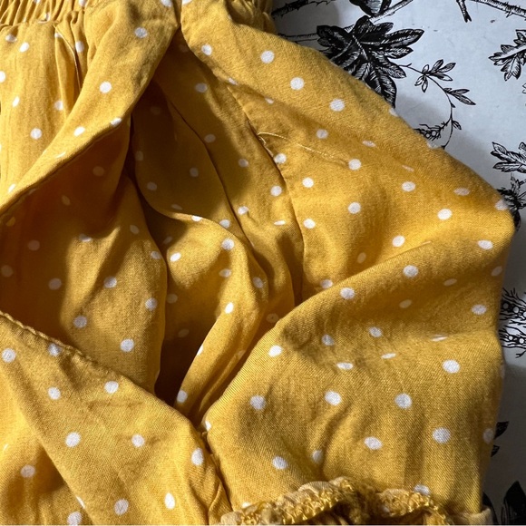 Lulus Call You Mine Mustard Yellow Polka Dot Ruffled Mini Skirt - Picture 8 of 12